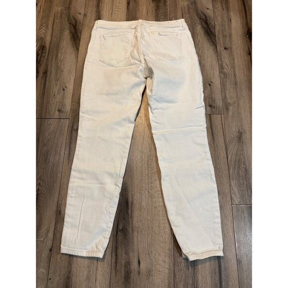 J. Crew Womens Stretch White Denim Jeans Size 28/28 Slim Fit Classic Style FLAW - Picture 8 of 10